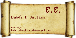 Babák Bettina névjegykártya